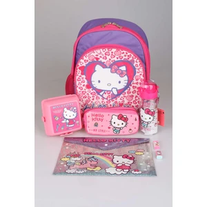Hello Kitty Lisanslı Hello Kıtty Ilk ve Orta Öğretim Çantası,beslenme Kabı ,kalem Çantası ve Trıtan Matara Seti