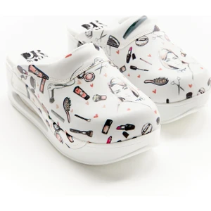 Güzellik Salonu Desenli Ortopedik Taban Hakiki Deri Sabo Terlik