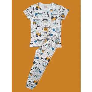 Çamaşır Bahçesi Kısa Kollu Desenli Çocuk Pijama Takım #baskılıçocukpijamatakım #kepçedesenlipijama #çamaşırbahçesi