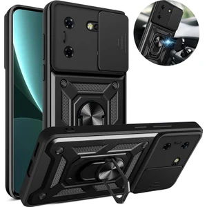 Tecno Pova 5 Kılıf Standlı Manyetik Yüzüklü Kamera Sürgülü Ultra Koruma Tank Zırh Kapak