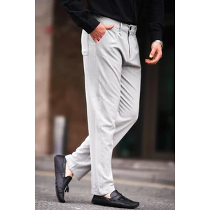 Gri Regular Fit Düz Kesim Yan Cepli Erkek Pantolon 6540