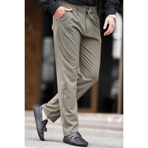 Haki Regular Fit Düz Kesim Yan Cepli Erkek Pantolon 6540