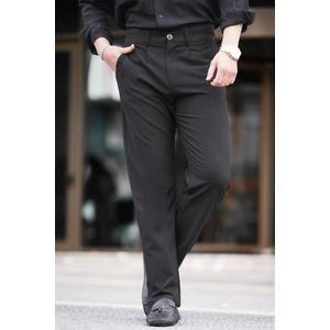 Siyah Regular Fit Düz Kesim Yan Cepli Erkek Pantolon 6540