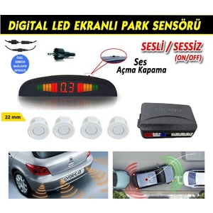 Guard Park Sensörü Soketli LED Ekranlı Ses Ikazlı - Ses Kontrollü Beyaz (22MM)