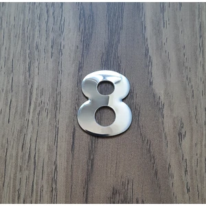 Kapı Numarası 4.2 cm No:8 Kendinden Yapışkanlı Krom Metal Dolap,ayakkabılık,raf,posta Kutu Numarası