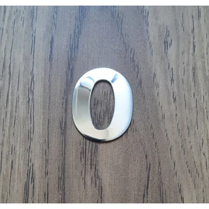 Kapı Numarası 4.2 cm No:0  Kendinden Yapışkanlı Krom Metal Dolap,ayakkabılık,raf,posta Kutu Numarası
