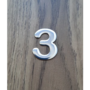 Kapı Numarası 4.2 cm No:3 Kendinden Yapışkanlı Krom Metal Dolap,ayakkabılık,raf,posta Kutu Numarası
