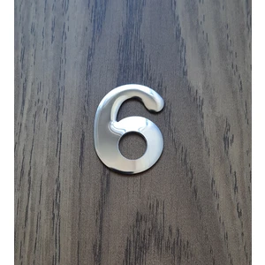 Kapı Numarası 4.2 cm No:6 Kendinden Yapışkanlı Krom Metal Dolap,ayakkabılık,raf,posta Kutu Numarası