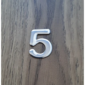 Kapı Numarası 4.2 cm No:5 Kendinden Yapışkanlı Krom Metal Dolap,ayakkabılık,raf,posta Kutu Numarası