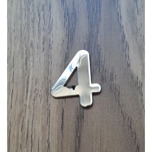 Kapı Numarası 4.2 cm No:4 Kendinden Yapışkanlı Krom Metal Dolap,ayakkabılık,raf,posta Kutu Numarası