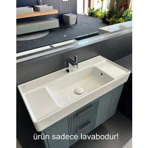 Seramik Cerastyle Sharp Mobilya Uyumlu Etajerli Lavabo 85 x 38 046500 U