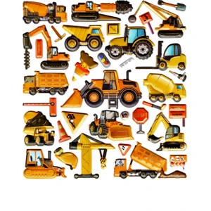 Sticker Kabartmalı Stiker Defter Planlayıcı Etiket SYD231 07 20 x 18 cm Iş Makineleri