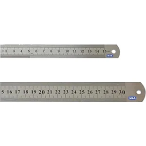 Mas Çelik Cetvel 15 cm + 30 cm 2'li Set