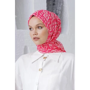 Scarf Linen Keten Karışımlı Pamuklu Çini Desenli Eşarp