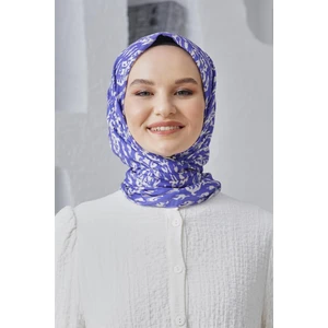 Scarf Linen Keten Karışımlı Pamuklu Çini Desenli Eşarp