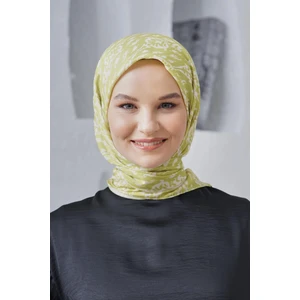 Scarf Linen Keten Karışımlı Pamuklu Çini Desenli Eşarp