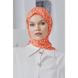 Scarf Linen Keten Karışımlı Pamuklu Çini Desenli Eşarp