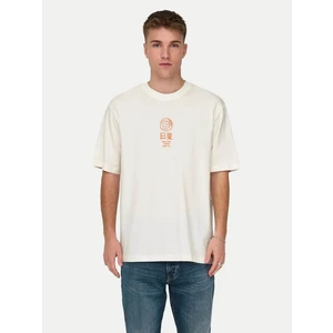 Only & Sons Erkek T-Shirt Beyaz 22029484 Onsmalık Lıfe Rlx Ss Tee