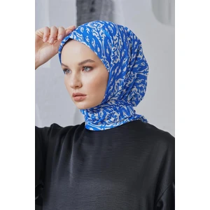 Scarf Linen Keten Karışımlı Pamuklu Çini Desenli Eşarp