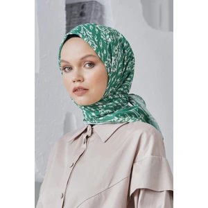 Scarf Linen Keten Karışımlı Pamuklu Çini Desenli Eşarp
