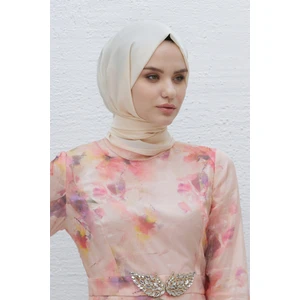 Scarf Abiye ve Günlük Kullanım, Parlak Tek Renk Polina Şal