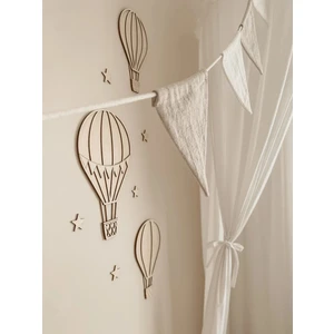 Marwin Craft Ahşap Sıcak Hava Balonları Bebek ve Çocuk Odası Duvar Dekoru Seti