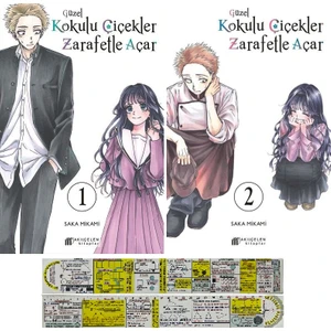 Güzel Kokulu Çiçekler Zarafetle Açar 1. - 2. Ciltler Manga Seti - Saka Mikami + Matematik Öğreten Cetvel