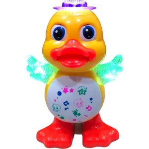 Berattoys 20 cm Pilli Ördek Dans Eden Işıklı Mizikli Oyuncak Ördek Türkçe Şarkılı Pilli Oyuncak
