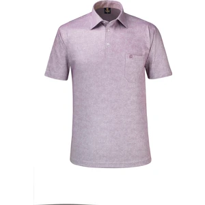 Çizgi Triko Erkek Gömlek Yaka Düğmeli Cepli Tişört Klasik Kalıp