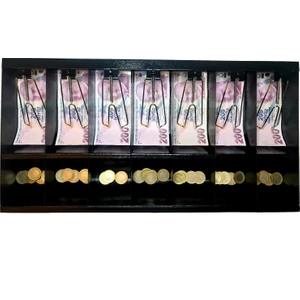 Komple Metal Kırılmaz Çekmece Ici Para Düzenleyici 7 Banknot 7 Bozuk Kırılmaz Para Bölmeli 54 x 27,5 x 6 cm