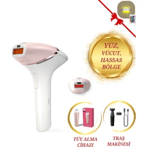 Kablosuz Yüz ve Vücüt 2 Başlık + Çanta Lazer Epilasyon + Tüy Alma Cihazı, Traş Makinesi Full Set , Luciole Lambader Hediye
