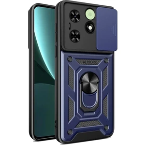 Tecno Spark 20 Pro Kılıf Yüzüklü Sürgülü Kamera Korumalı Pars + Ekran Koruyucu
