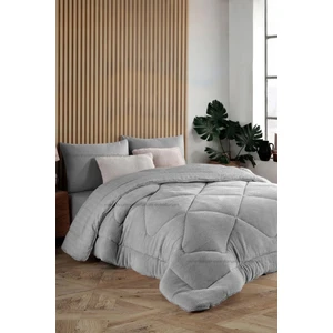 Lila Moon Battal Boy Lüx Gri Welsoft Yorgan Çift Taraflı (215 X235)