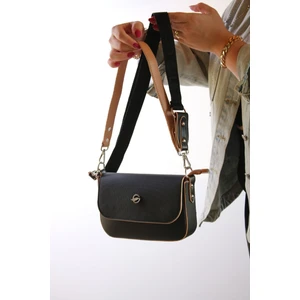 Galb Leather Orta Boy Çok Bölmeli Kapaklı 2 Askılı Şık Kadın Omuz Çantası 23CM-14CM 4090