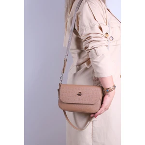 Galb Leather Orta Boy Çok Bölmeli Kapaklı 2 Askılı Şık Kadın Omuz Çantası 23CM-14CM 4090