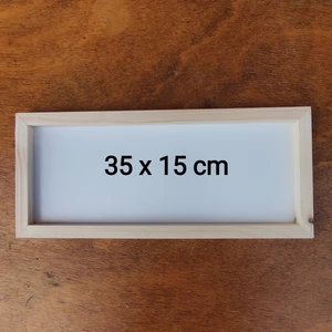 Oduncu Dünyası Ahşap Çerçeveli Pano 35X15CM Beyaz (Camsız - Arkalık Sabit)