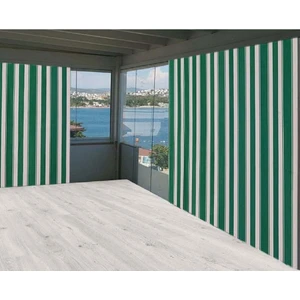Ceylan Home Balkon Perdesi Brandası Yeşil Çizgili Ölçü Seçenekli