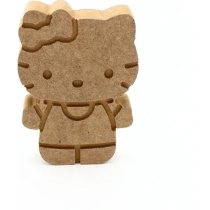 Neşeli Ahşap 15 cm 18 mm Hellokity Dik Durabilir.boyanabilir Ham Ahşap Obje.ahşap Boyama Ürünü.ahşap  Figür Hobi Boyama