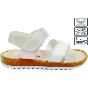 Arz1098 Kız Çocuk Çapraz Bantlı Ortopedik Sandalet Altın