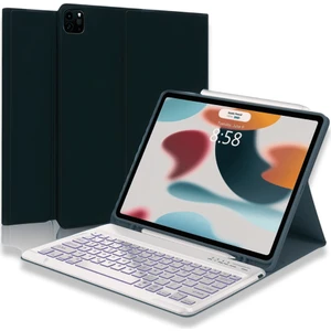 iPad Air 11 Inç M2 Çipli 2024 6. Nesil Uyumlu Klavyeli Stand Özellikli Renkli Tablet Kılıfı