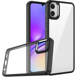 Case World Samsung Galaxy A05 Kapak Metal Kamera Korumalı Arkası Şeffaf Silikon Kılıf - Siyah
