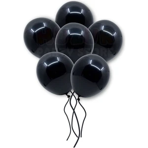 Parti Furyası Doğum Günü Bride Bekarlığa Veda Partisi Balonu Siyah Renkli Metalik Balon 10 Adet