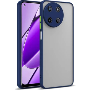 Realme 11 4g Kılıf Renkli Kenarlı Kamera Korumalı Arkası Buzlu Hux Kapak