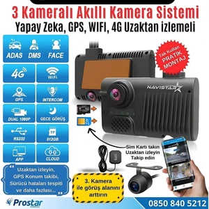 Uzaktan Izlemeli 3 Kameralı Wifi Gps 4g Yapay Zeka Destekli Ak?