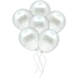 Parti Furyası Doğum Günü Bride Bekarlığa Veda Partisi Balonu Beyaz Renkli Metalik Balon 10 Adet