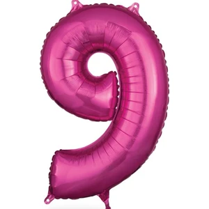 Parti Furyası Pembe Rakam Balonlar 9 rakamı ,pembe Renk Yaş Balonları Retro Konsept Doğum Günü Süsleri