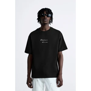 The Champ Clothing The Champ Bisiklet Yaka Palmiye Baskılı Oversize Siyah Erkek T-Shirt