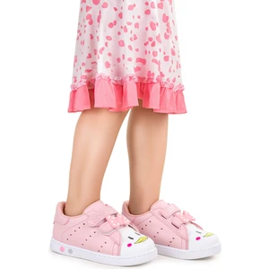 Kiko Kids Bart Cırtlı Işıklı Kız Bebek Spor Ayakkabı Pembe