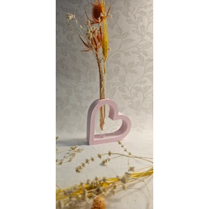 Kalp Beton Vazo,kuru Çiçeklik Vazo,dekoratif Vazo(Cam Tüp Dahil)