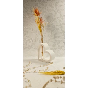 Kalp Beton Vazo,kuru Çiçeklik Vazo,dekoratif Vazo(Cam Tüp Dahil)